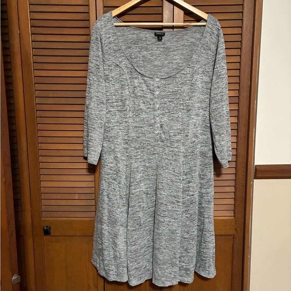 Torrid Heather Gray Long Sleeve Dress